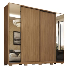 Guarda Roupa Casal Laredo 4 Portas Flex Amêndola Touch com Espelho e Pés - Demartêz Guarda Roupa Casal Laredo 4 Portas Flex Amêndola Touch com Espelho e Pés - Demartêz