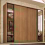 Guarda Roupa Casal Laredo 4 Portas Flex Amêndola Touch com Vidro Reflecta - Demartêz