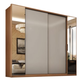 Guarda Roupa Casal Laredo 4 Portas Flex Amêndola Touch/Nude Prime TX com Espelho - Demartêz Guarda Roupa Casal Laredo 4 Portas Flex Amêndola Touch/Nude Prime TX com Espelho - Demartêz