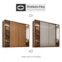 Guarda Roupa Casal Laredo 4 Portas Flex Amêndola Touch/Nude Prime TX com Vidro Reflecta - Demartêz