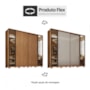 Guarda Roupa Casal Laredo 4 Portas Flex Amêndola Touch/Nude Prime TX com Vidro Reflecta e Pés - Demartêz