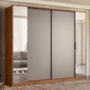Guarda Roupa Casal Laredo 4 Portas Flex Nogueira/Nude Prime TX com Espelho - Demartêz