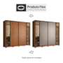 Guarda Roupa Casal Laredo 4 Portas Flex Nogueira/Nude Prime TX com Vidro Reflecta e Pés - Demartêz