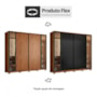 Guarda Roupa Casal Laredo 4 Portas Flex Nogueira/Preto Prime TX com Vidro Reflecta e Pés - Demartêz