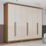 Guarda Roupa Casal Leblon 6 Portas 6 Gavetas Cinamomo/Off White - Móveis Henn