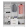 Guarda Roupa Casal Lite 6 Portas e 2 Gavetas Branco - Móveis Leão