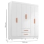 Guarda Roupa Casal Lite 6 Portas e 2 Gavetas Branco - Móveis Leão