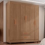 Guarda Roupa Casal Lite 6 Portas e 2 Gavetas Carvalho Oak - Móveis Leão