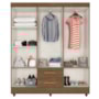 Guarda Roupa Casal Lite 6 Portas e 2 Gavetas Carvalho Oak - Móveis Leão