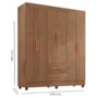 Guarda Roupa Casal Lite 6 Portas e 2 Gavetas Carvalho Oak - Móveis Leão