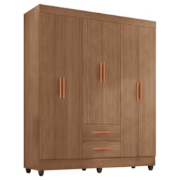 Guarda Roupa Casal Lite 6 Portas e 2 Gavetas Carvalho Oak - Móveis Leão