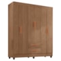 Guarda Roupa Casal Lite 6 Portas e 2 Gavetas Carvalho Oak - Móveis Leão