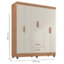 Guarda Roupa Casal Lite 6 Portas e 2 Gavetas Nature/Off White - Móveis Leão