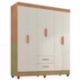 Guarda Roupa Casal Lite 6 Portas e 2 Gavetas Nature/Off White - Móveis Leão
