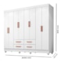 Guarda Roupa Casal Lite 8 Portas e 4 Gavetas Branco - Móveis Leão