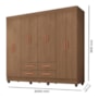 Guarda Roupa Casal Lite 8 Portas e 4 Gavetas Carvalho Oak - Móveis Leão