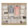 Guarda Roupa Casal Lite 8 Portas e 4 Gavetas Nature/Off White - Móveis Leão 