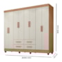 Guarda Roupa Casal Lite 8 Portas e 4 Gavetas Nature/Off White - Móveis Leão 