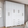 Guarda Roupa Casal Liverpool 8.6 8 Portas 6 Gavetas Branco com Pés - Santos Andirá