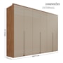 Guarda Roupa Casal Lizz 6 Portas 6 Gavetas Flex Off White/Cedro - Casa D