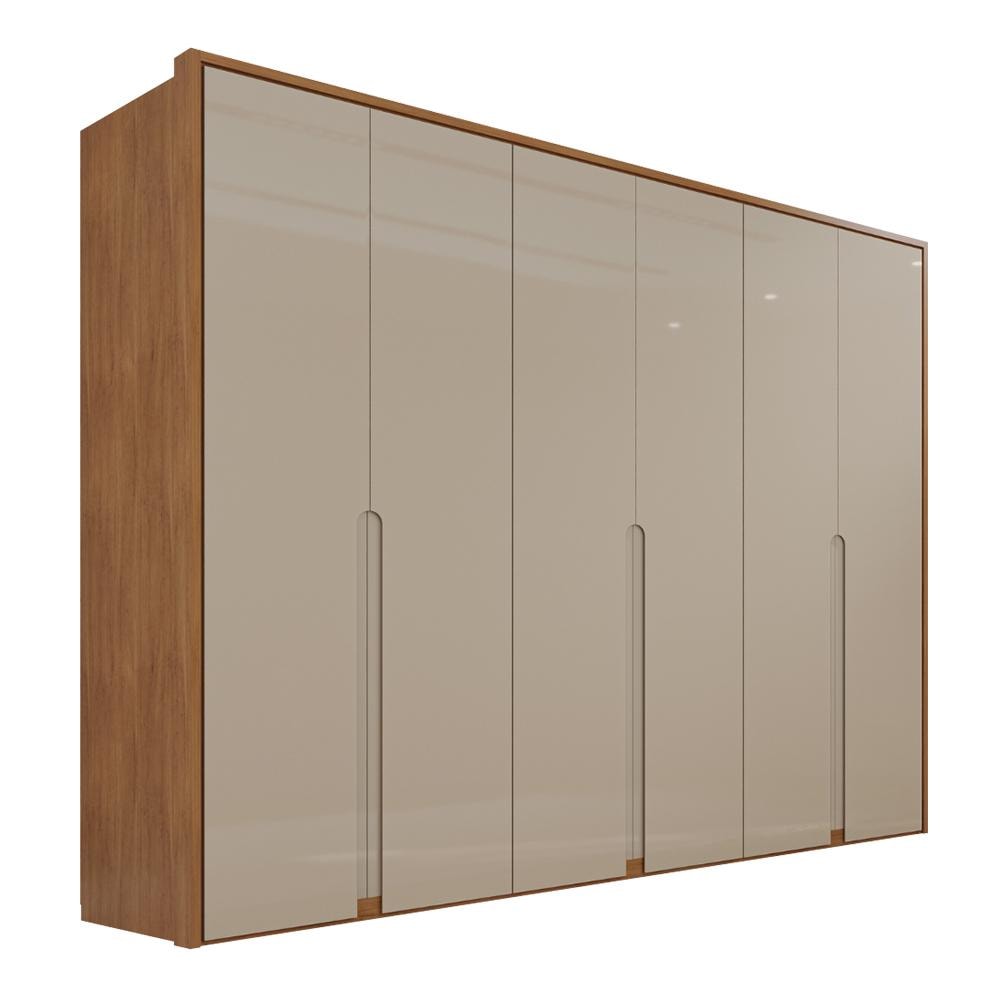 Guarda Roupa Casal Lizz 6 Portas 6 Gavetas Flex Off White/Cedro