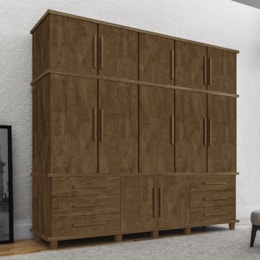 Guarda Roupa Casal Londres 12 Portas e 6 Gavetas - Móveis Luapa Malbec