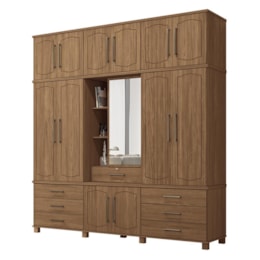 Guarda Roupa Casal Londres Capelinha 13.7 13 Portas 7 Gavetas Jatobá com Espelho - Santos Andirá Guarda Roupa Casal Londres Capelinha 13.7 13 Portas 7 Gavetas Jatobá com Espelho - Santos Andirá