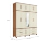 Guarda Roupa Casal Londres Triplex 11 Portas 6 Gavetas Jatobá/Areia com Espelho - Santos Andirá