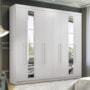 Guarda Roupa Casal Master New 8.4 8 Portas Branco com Espelho e Pés - Santos Andirá