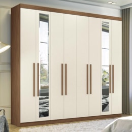 Guarda Roupa Casal Master New 8.4 8 Portas Jatobá/Areia com Espelho - Santos Andirá Guarda Roupa Casal Master New 8.4 8 Portas Jatobá/Areia com Espelho - Santos Andirá