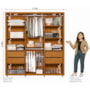 Guarda Roupa Casal Matisse 6 Portas Cinamomo/Off White com Espelho - Madetec