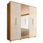Guarda Roupa Casal Matisse 6 Portas Cinamomo/Off White com Espelho - Madetec