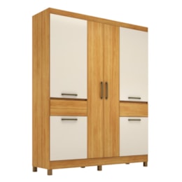 Guarda Roupa Casal Mauá 6 Portas Cinamon Touch/Off White - Demóbile