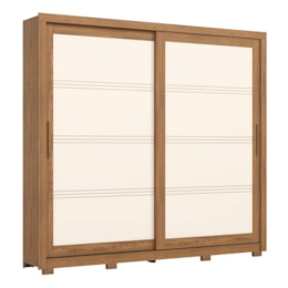 Guarda Roupa Casal Medelín 2 Portas Deslizantes Nature/Off White - Móveis Henn Guarda Roupa Casal Medelín 2 Portas Deslizantes Nature/Off White - Móveis Henn