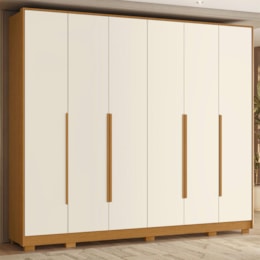 Guarda Roupa Casal Mercure 6 Portas 6 Gavetas Cinamomo/Off White – Móveis Albatroz