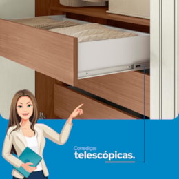 Guarda Roupa Casal Miletto 6 Portas 3 Gavetas Jatobá/Areia com Espelho e Pés - Santos Andirá