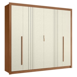 Guarda Roupa Casal Miletto 6 Portas 3 Gavetas Jatobá/Areia - Santos Andirá