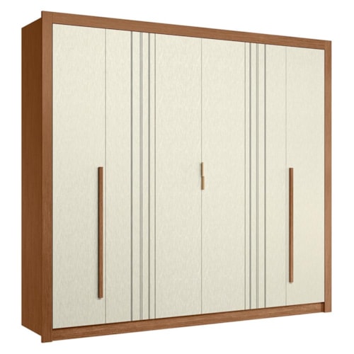 Guarda Roupa Casal Miletto 6 Portas 3 Gavetas Jatobá/Areia - Santos Andirá