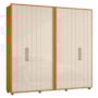 Guarda Roupa Casal Miró Ripado 6 Portas Cinamomo/Off White - Madetec