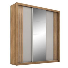Guarda Roupa Casal Moema 3 Portas Flex Amêndola/Nude Prime com Espelho - Demóbile Guarda Roupa Casal Moema 3 Portas Flex Amêndola/Nude Prime com Espelho - Demóbile