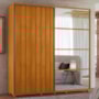 Guarda Roupa Casal Monet Ripado 2 Portas Deslizantes Cinamomo com Espelho - Madetec 