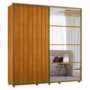 Guarda Roupa Casal Monet Ripado 2 Portas Deslizantes Cinamomo com Espelho - Madetec 