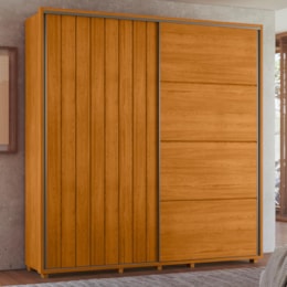 Guarda Roupa Casal Monet Ripado 2 Portas Deslizantes Cinamomo - Madetec