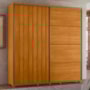 Guarda Roupa Casal Monet Ripado 2 Portas Deslizantes Cinamomo - Madetec