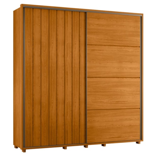 Guarda Roupa Casal Monet Ripado 2 Portas Deslizantes Cinamomo - Madetec