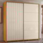 Guarda Roupa Casal Monet Ripado 2 Portas Deslizantes Cinamomo/Off White - Madetec