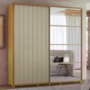 Guarda Roupa Casal Monet Ripado 2 Portas Deslizantes Cumaru/Opala com Espelho - Madetec