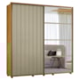 Guarda Roupa Casal Monet Ripado 2 Portas Deslizantes Cumaru/Opala com Espelho - Madetec