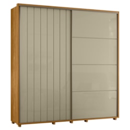 Guarda Roupa Casal Monet Ripado 2 Portas Deslizantes Cumaru/Opala - Madetec