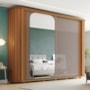 Guarda Roupa Casal Mozzate 2 Portas Deslizantes Flex Cinamomo/Avelã com Espelho - Móveis Henn